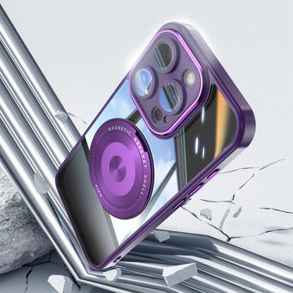 For iPhone 12 Pro 360 Holder Magsafe Acrylic Hybrid TPU Phone Case(Purple) by buy2fix