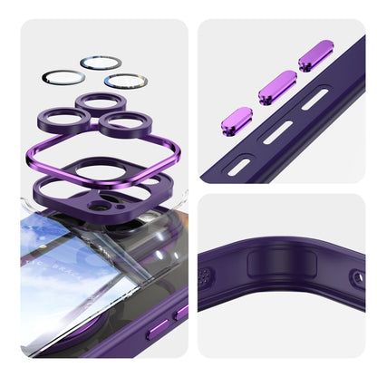 For iPhone 12 Pro 360 Holder Magsafe Acrylic Hybrid TPU Phone Case(Purple) by buy2fix