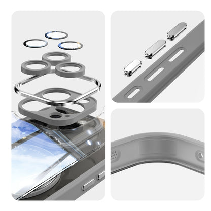 For iPhone 12 Pro Max 360 Holder Magsafe Acrylic Hybrid TPU Phone Case(Grey) by buy2fix