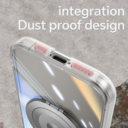 For iPhone 12 360 Holder Magsafe Acrylic Hybrid TPU Phone Case(Frosted White) by buy2fix