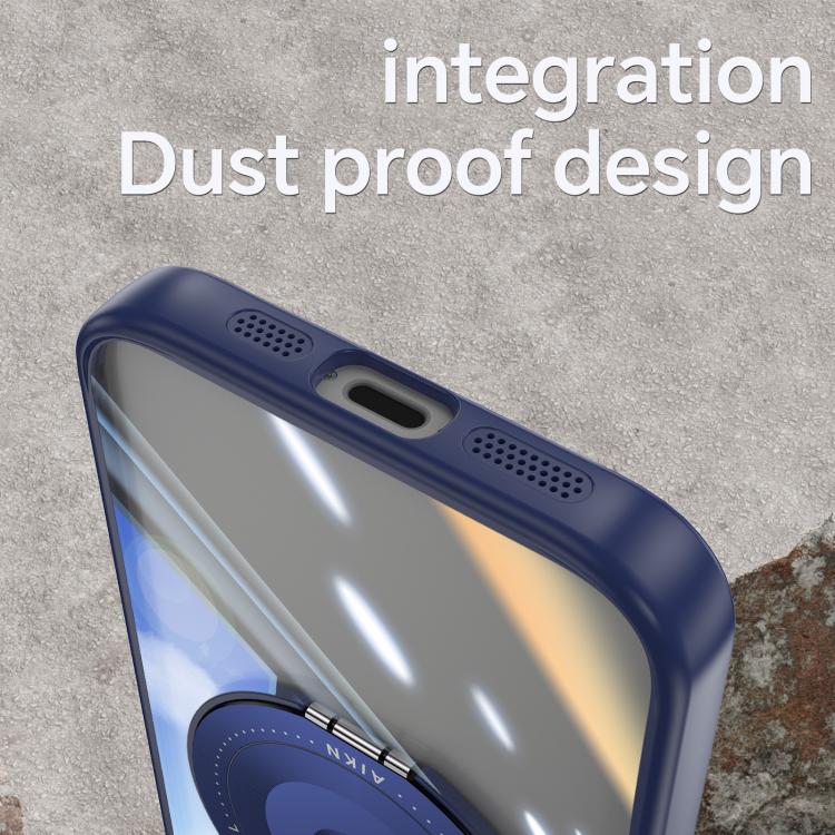 For iPhone 16e 360 Holder Magsafe Acrylic Hybrid TPU Phone Case(Blue) - iPhone 16e Cases by buy2fix | Online Shopping UK | buy2fix