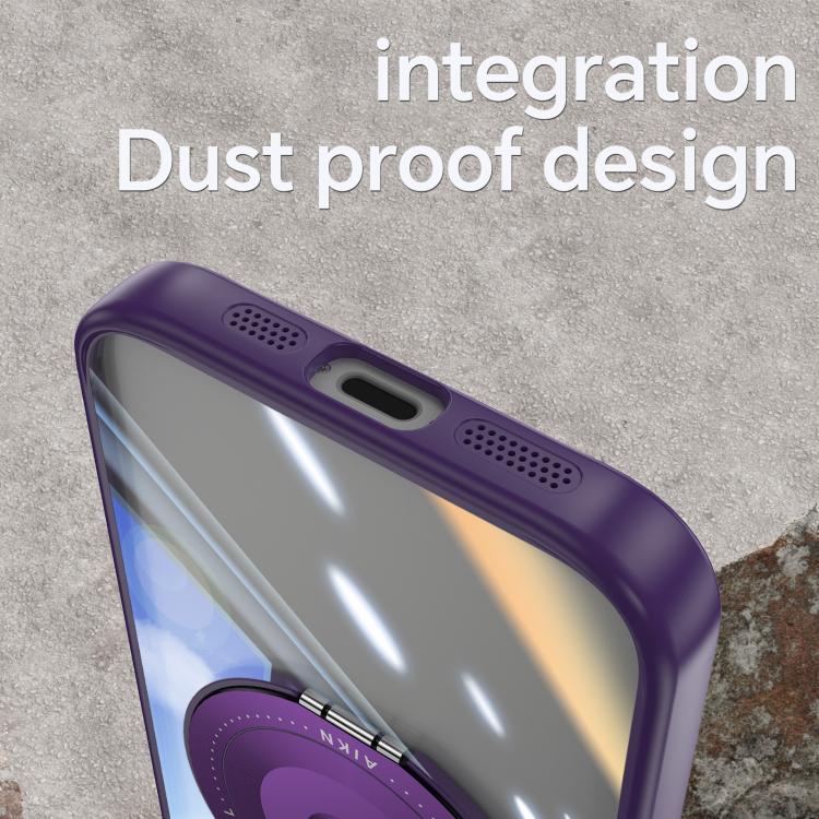 For iPhone 16e 360 Holder Magsafe Acrylic Hybrid TPU Phone Case(Purple) - iPhone 16e Cases by buy2fix | Online Shopping UK | buy2fix