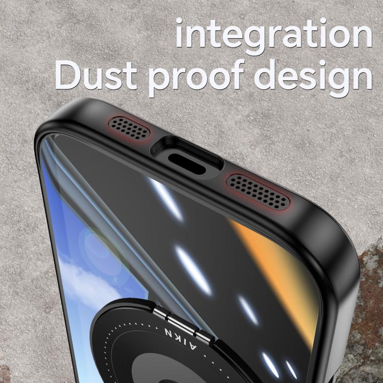 For iPhone 17 Pro Max 360 Holder Magsafe Acrylic Hybrid TPU Phone Case(Black) - iPhone 17 Pro Max Cases by buy2fix | Online Shopping UK | buy2fix