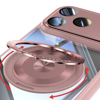 For iPhone 17 Pro Max 360 Holder Magsafe Acrylic Hybrid TPU Phone Case(Pink) - iPhone 17 Pro Max Cases by buy2fix | Online Shopping UK | buy2fix