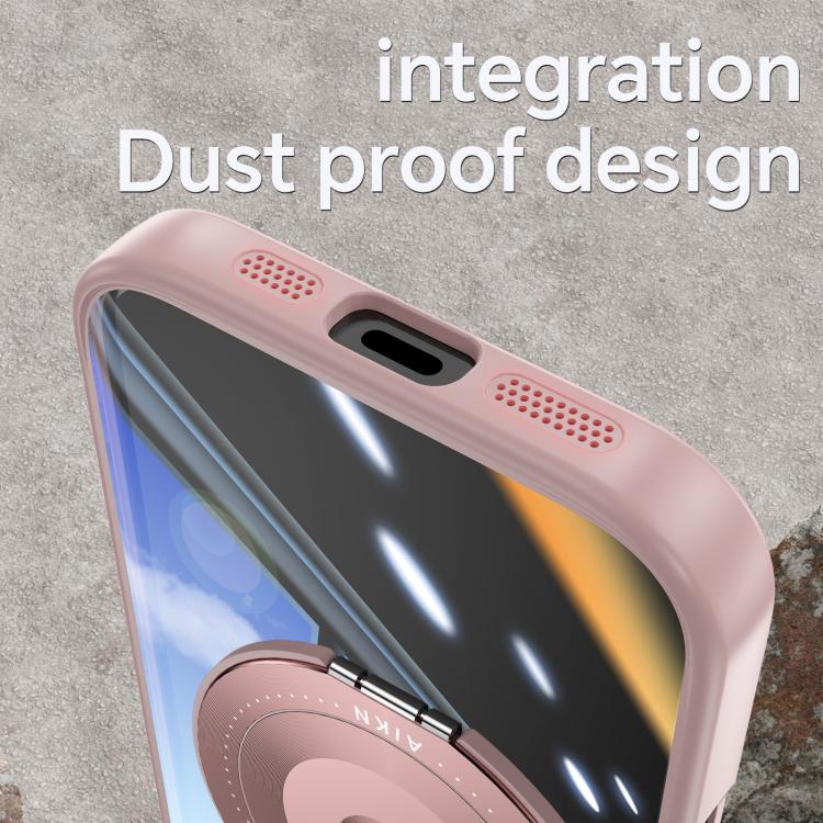 For iPhone 17 Pro Max 360 Holder Magsafe Acrylic Hybrid TPU Phone Case(Pink) - iPhone 17 Pro Max Cases by buy2fix | Online Shopping UK | buy2fix