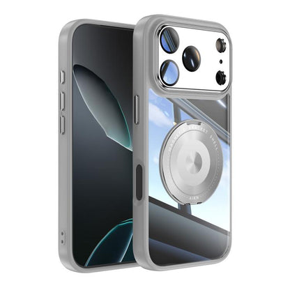 For iPhone 17 Pro Max 360 Holder Magsafe Acrylic Hybrid TPU Phone Case(Grey) - iPhone 17 Pro Max Cases by buy2fix | Online Shopping UK | buy2fix