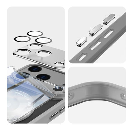 For iPhone 17 Pro Max 360 Holder Magsafe Acrylic Hybrid TPU Phone Case(Grey) - iPhone 17 Pro Max Cases by buy2fix | Online Shopping UK | buy2fix