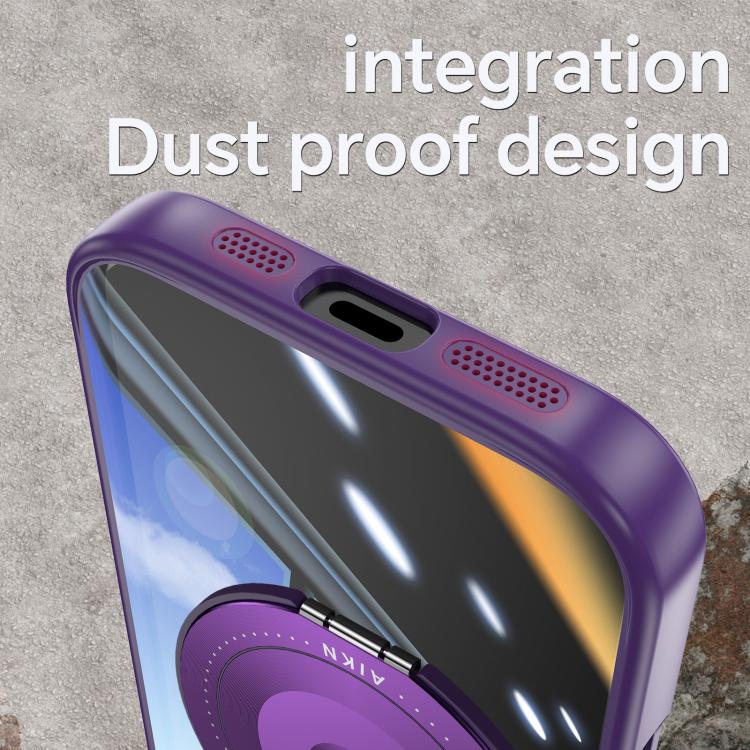 For iPhone 17 Pro Max 360 Holder Magsafe Acrylic Hybrid TPU Phone Case(Purple) - iPhone 17 Pro Max Cases by buy2fix | Online Shopping UK | buy2fix