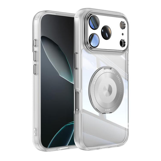 For iPhone 17 Pro Max 360 Holder Magsafe Acrylic Hybrid TPU Phone Case(Frosted White) - iPhone 17 Pro Max Cases by buy2fix | Online Shopping UK | buy2fix