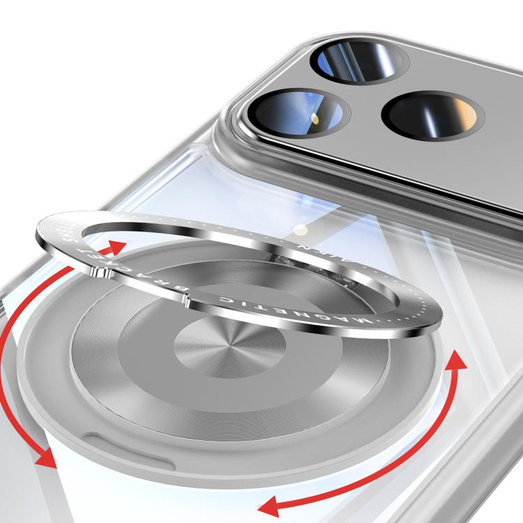 For iPhone 17 Pro Max 360 Holder Magsafe Acrylic Hybrid TPU Phone Case(Frosted White) - iPhone 17 Pro Max Cases by buy2fix | Online Shopping UK | buy2fix