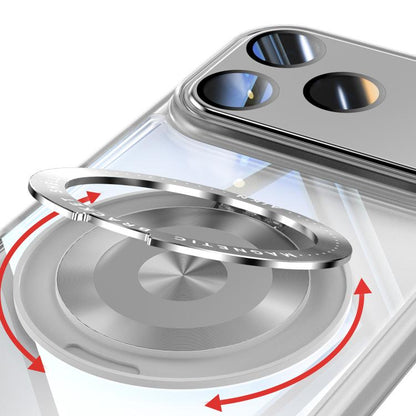 For iPhone 17 Pro Max 360 Holder Magsafe Acrylic Hybrid TPU Phone Case(Frosted White) - iPhone 17 Pro Max Cases by buy2fix | Online Shopping UK | buy2fix