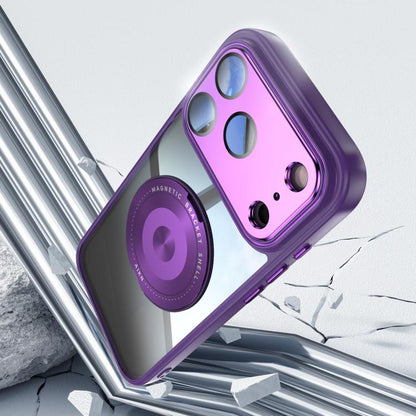 For iPhone 17 Pro 360 Holder Magsafe Acrylic Hybrid TPU Phone Case(Purple) - iPhone 17 Pro Cases by buy2fix | Online Shopping UK | buy2fix