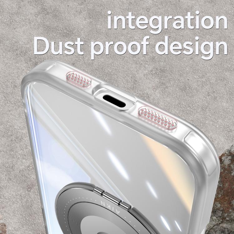 For iPhone 17 Pro 360 Holder Magsafe Acrylic Hybrid TPU Phone Case(Frosted White) - iPhone 17 Pro Cases by buy2fix | Online Shopping UK | buy2fix