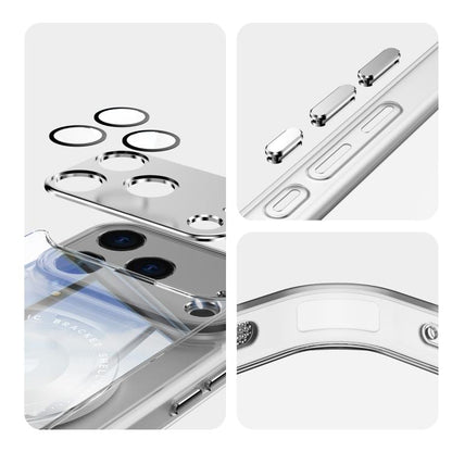 For iPhone 17 Pro 360 Holder Magsafe Acrylic Hybrid TPU Phone Case(Frosted White) - iPhone 17 Pro Cases by buy2fix | Online Shopping UK | buy2fix