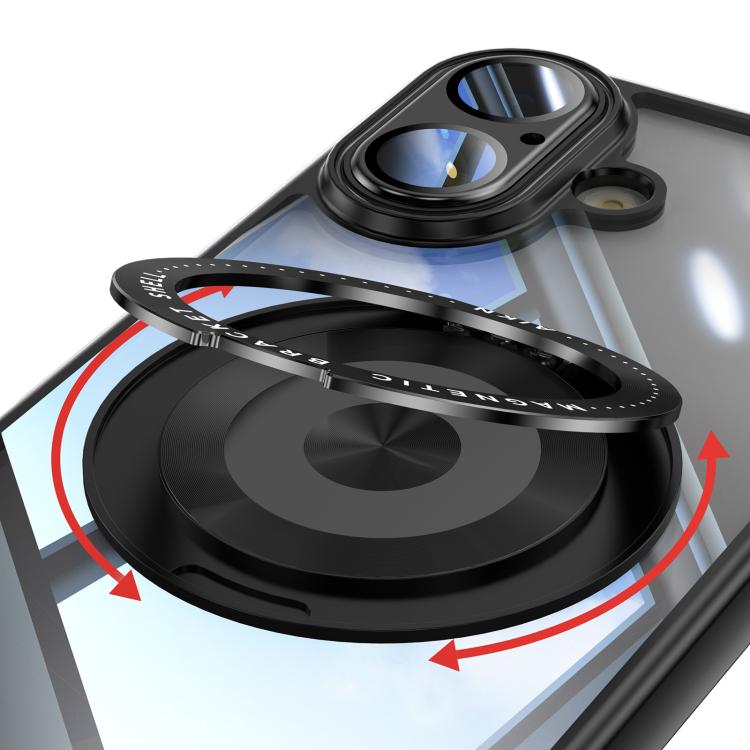 For iPhone 17 360 Holder Magsafe Acrylic Hybrid TPU Phone Case(Black) - iPhone 17 Cases by buy2fix | Online Shopping UK | buy2fix