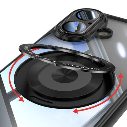 For iPhone 17 360 Holder Magsafe Acrylic Hybrid TPU Phone Case(Black) - iPhone 17 Cases by buy2fix | Online Shopping UK | buy2fix