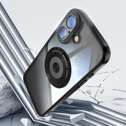 For iPhone 17 360 Holder Magsafe Acrylic Hybrid TPU Phone Case(Black) - iPhone 17 Cases by buy2fix | Online Shopping UK | buy2fix