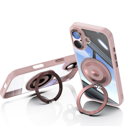 For iPhone 17 360 Holder Magsafe Acrylic Hybrid TPU Phone Case(Pink) - iPhone 17 Cases by buy2fix | Online Shopping UK | buy2fix