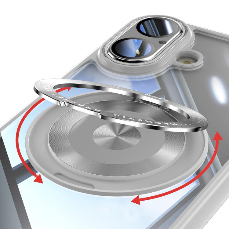 For iPhone 17 360 Holder Magsafe Acrylic Hybrid TPU Phone Case(Grey) - iPhone 17 Cases by buy2fix | Online Shopping UK | buy2fix