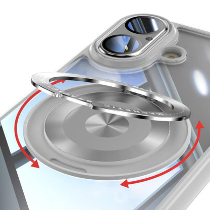 For iPhone 17 360 Holder Magsafe Acrylic Hybrid TPU Phone Case(Grey) - iPhone 17 Cases by buy2fix | Online Shopping UK | buy2fix