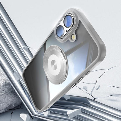 For iPhone 17 360 Holder Magsafe Acrylic Hybrid TPU Phone Case(Grey) - iPhone 17 Cases by buy2fix | Online Shopping UK | buy2fix