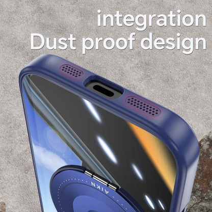 For iPhone 17 360 Holder Magsafe Acrylic Hybrid TPU Phone Case(Blue) - iPhone 17 Cases by buy2fix | Online Shopping UK | buy2fix