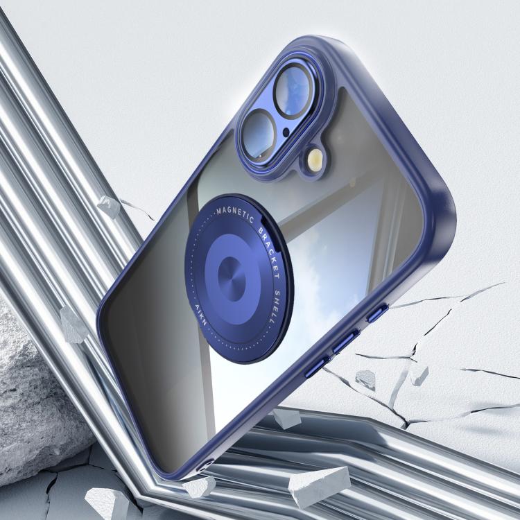 For iPhone 17 360 Holder Magsafe Acrylic Hybrid TPU Phone Case(Blue) - iPhone 17 Cases by buy2fix | Online Shopping UK | buy2fix