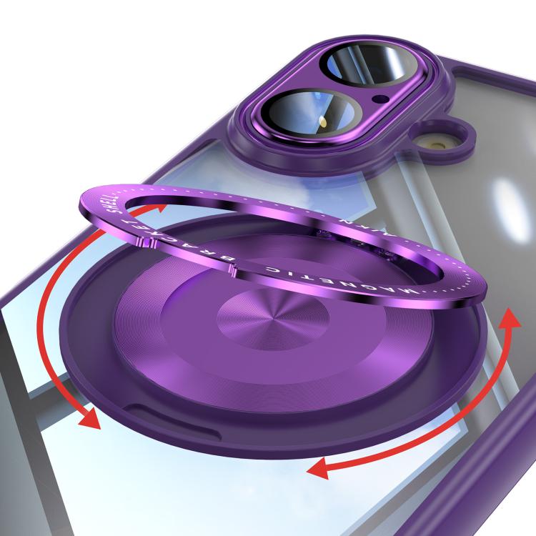 For iPhone 17 360 Holder Magsafe Acrylic Hybrid TPU Phone Case(Purple) - iPhone 17 Cases by buy2fix | Online Shopping UK | buy2fix