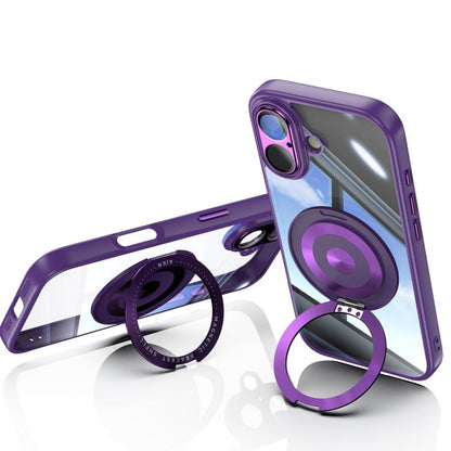 For iPhone 17 360 Holder Magsafe Acrylic Hybrid TPU Phone Case(Purple) - iPhone 17 Cases by buy2fix | Online Shopping UK | buy2fix