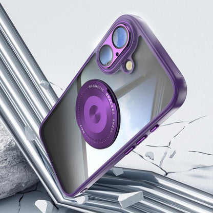 For iPhone 17 360 Holder Magsafe Acrylic Hybrid TPU Phone Case(Purple) - iPhone 17 Cases by buy2fix | Online Shopping UK | buy2fix