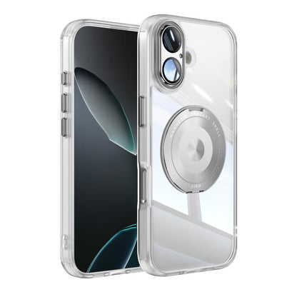 For iPhone 17 360 Holder Magsafe Acrylic Hybrid TPU Phone Case(Frosted White) - iPhone 17 Cases by buy2fix | Online Shopping UK | buy2fix