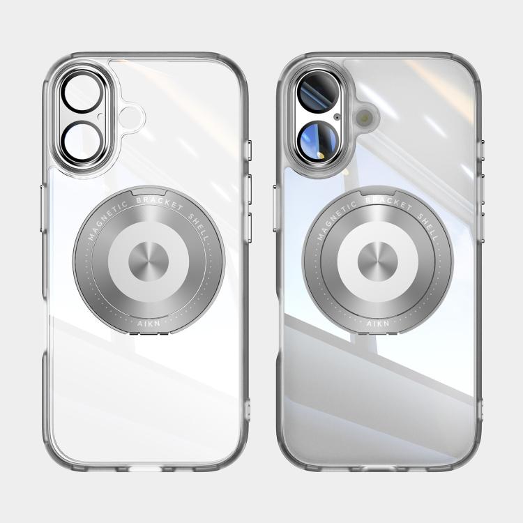 For iPhone 17 360 Holder Magsafe Acrylic Hybrid TPU Phone Case(Frosted White) - iPhone 17 Cases by buy2fix | Online Shopping UK | buy2fix