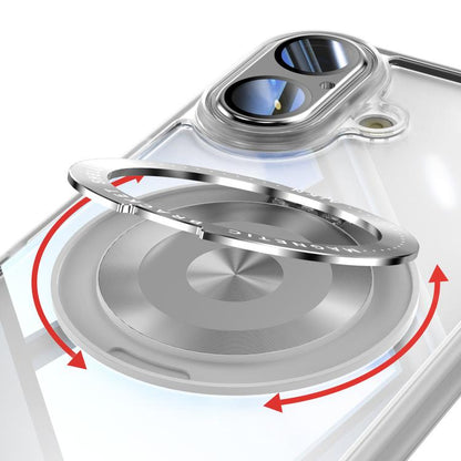 For iPhone 17 360 Holder Magsafe Acrylic Hybrid TPU Phone Case(Frosted White) - iPhone 17 Cases by buy2fix | Online Shopping UK | buy2fix