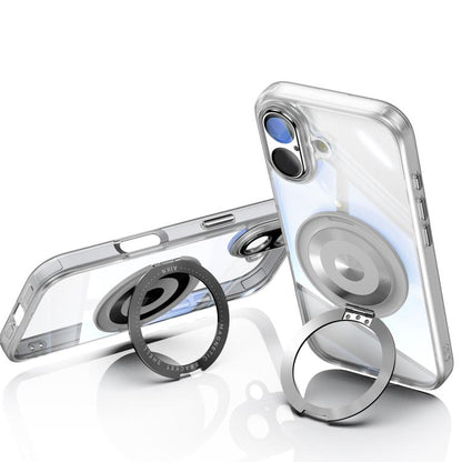 For iPhone 17 360 Holder Magsafe Acrylic Hybrid TPU Phone Case(Frosted White) - iPhone 17 Cases by buy2fix | Online Shopping UK | buy2fix