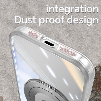 For iPhone 17 360 Holder Magsafe Acrylic Hybrid TPU Phone Case(Frosted White) - iPhone 17 Cases by buy2fix | Online Shopping UK | buy2fix