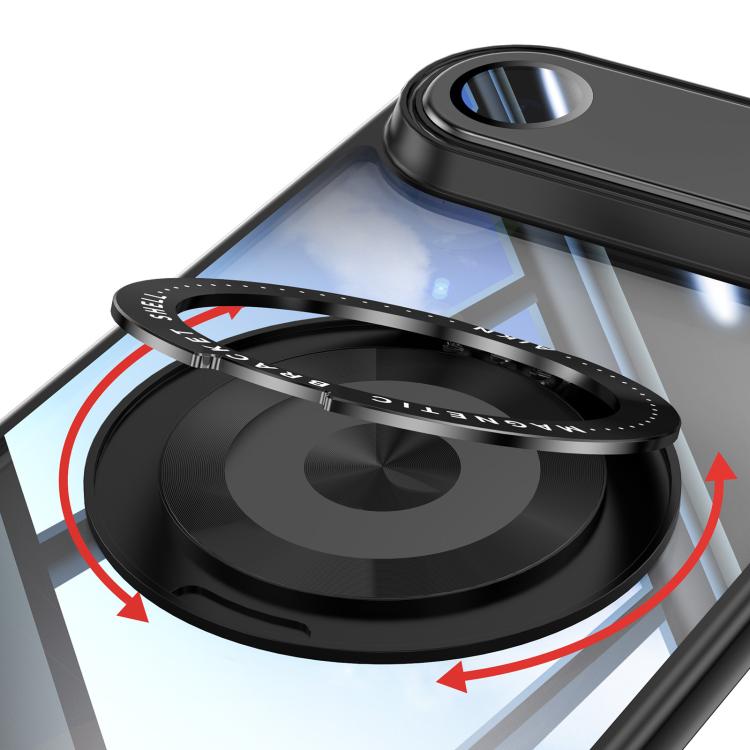 For iPhone Air 360 Holder Magsafe Acrylic Hybrid TPU Phone Case(Black) - iPhone Air Cases by buy2fix | Online Shopping UK | buy2fix