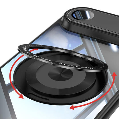 For iPhone Air 360 Holder Magsafe Acrylic Hybrid TPU Phone Case(Black) - iPhone Air Cases by buy2fix | Online Shopping UK | buy2fix