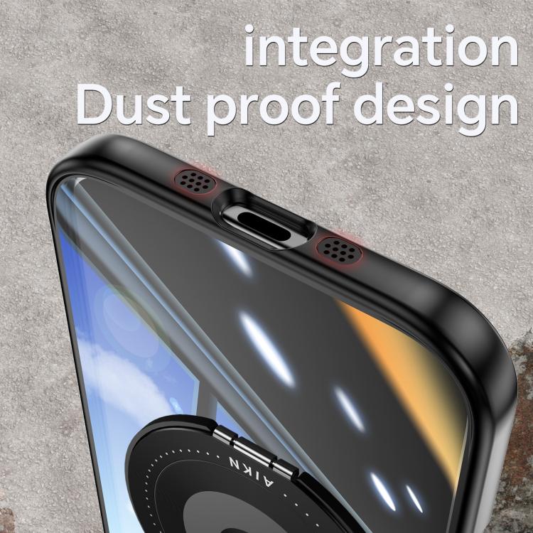 For iPhone Air 360 Holder Magsafe Acrylic Hybrid TPU Phone Case(Black) - iPhone Air Cases by buy2fix | Online Shopping UK | buy2fix