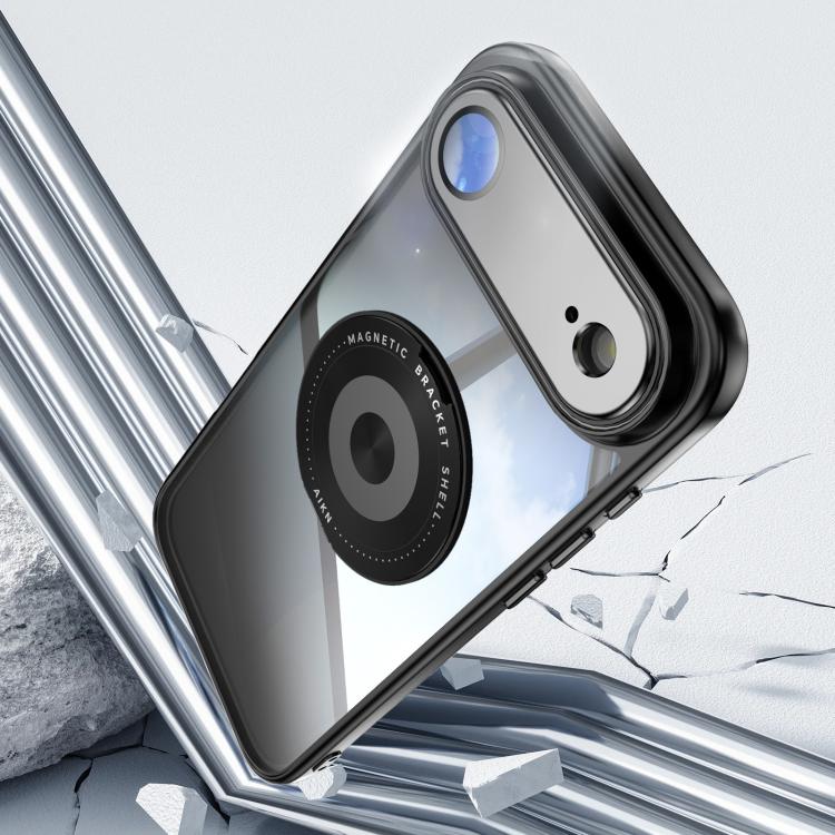 For iPhone Air 360 Holder Magsafe Acrylic Hybrid TPU Phone Case(Black) - iPhone Air Cases by buy2fix | Online Shopping UK | buy2fix