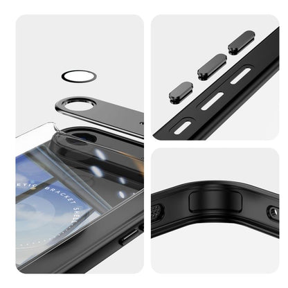 For iPhone Air 360 Holder Magsafe Acrylic Hybrid TPU Phone Case(Black) - iPhone Air Cases by buy2fix | Online Shopping UK | buy2fix