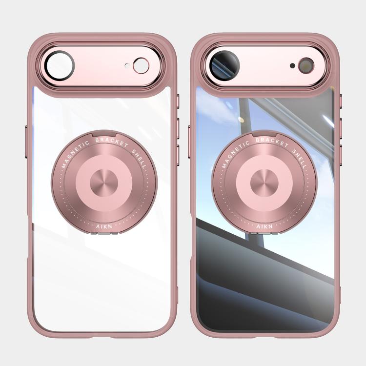 For iPhone Air 360 Holder Magsafe Acrylic Hybrid TPU Phone Case(Pink) - iPhone Air Cases by buy2fix | Online Shopping UK | buy2fix