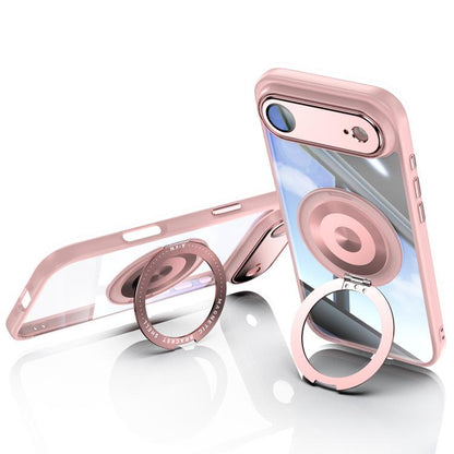 For iPhone Air 360 Holder Magsafe Acrylic Hybrid TPU Phone Case(Pink) - iPhone Air Cases by buy2fix | Online Shopping UK | buy2fix