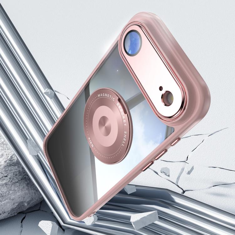 For iPhone Air 360 Holder Magsafe Acrylic Hybrid TPU Phone Case(Pink) - iPhone Air Cases by buy2fix | Online Shopping UK | buy2fix