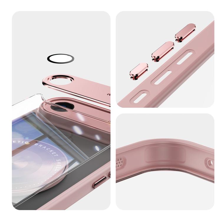 For iPhone Air 360 Holder Magsafe Acrylic Hybrid TPU Phone Case(Pink) - iPhone Air Cases by buy2fix | Online Shopping UK | buy2fix