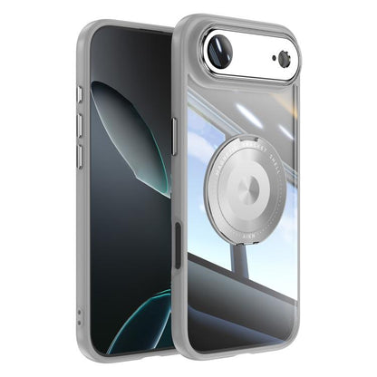 For iPhone Air 360 Holder Magsafe Acrylic Hybrid TPU Phone Case(Grey) - iPhone Air Cases by buy2fix | Online Shopping UK | buy2fix