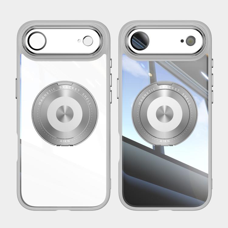 For iPhone Air 360 Holder Magsafe Acrylic Hybrid TPU Phone Case(Grey) - iPhone Air Cases by buy2fix | Online Shopping UK | buy2fix