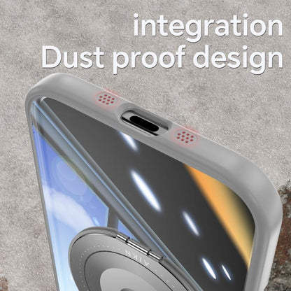 For iPhone Air 360 Holder Magsafe Acrylic Hybrid TPU Phone Case(Grey) - iPhone Air Cases by buy2fix | Online Shopping UK | buy2fix
