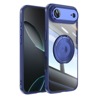 For iPhone Air 360 Holder Magsafe Acrylic Hybrid TPU Phone Case(Blue) - iPhone Air Cases by buy2fix | Online Shopping UK | buy2fix