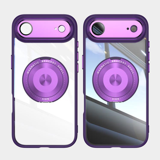 For iPhone Air 360 Holder Magsafe Acrylic Hybrid TPU Phone Case(Purple) - iPhone Air Cases by buy2fix | Online Shopping UK | buy2fix