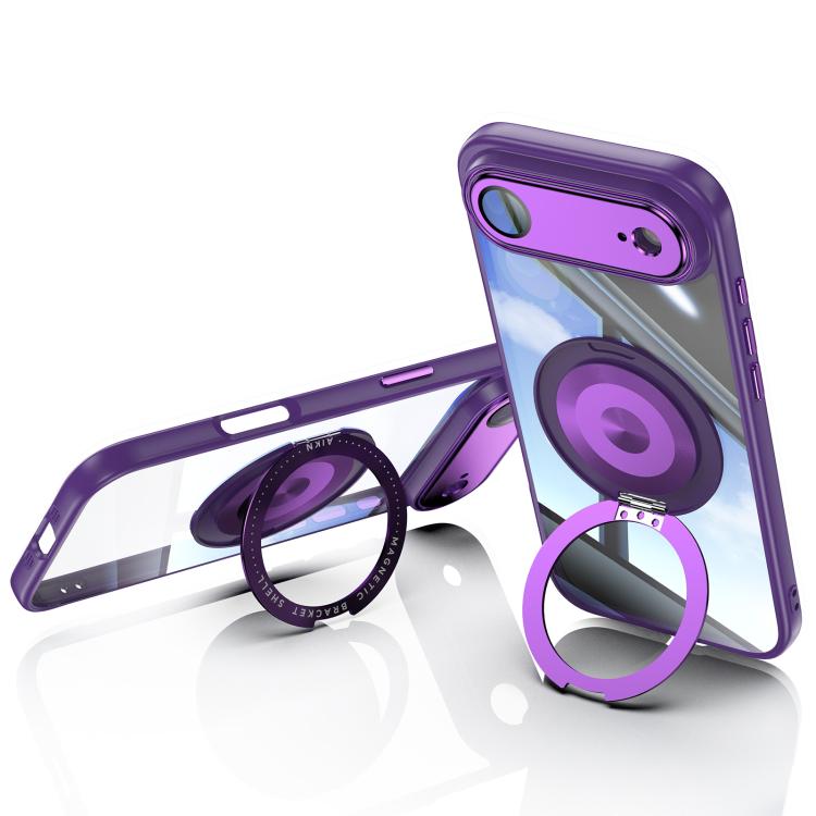 For iPhone Air 360 Holder Magsafe Acrylic Hybrid TPU Phone Case(Purple) - iPhone Air Cases by buy2fix | Online Shopping UK | buy2fix